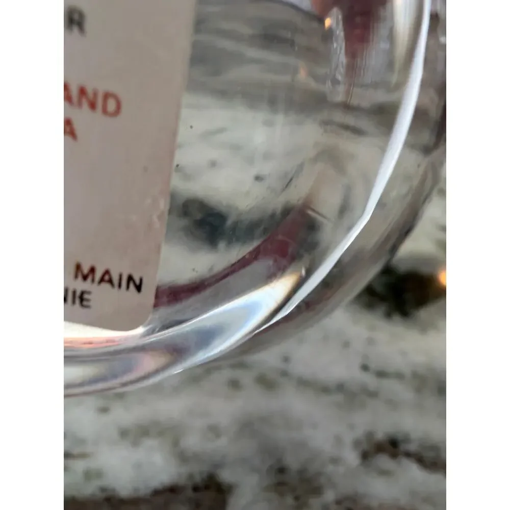 Lenox Ruby Red Hand Painted Crystal Glass Bowl Scalloped Edge Made in Romania